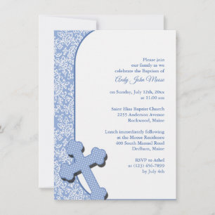 Invitation Baptême Bleu Garçon