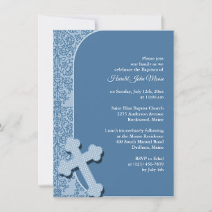Invitation Baptême Bleu Garçon