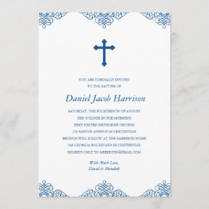 Invitation Baptême Bleu Garçons / Baptême