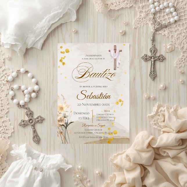 Invitation Baptême Bohème Espagnol (Créateur téléchargé)