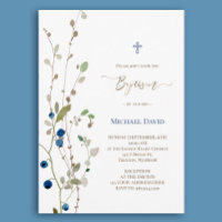 Baptême buisson bilberry aquarelle feuillage