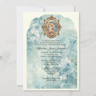 Invitation Baptême catholique baptême bénédiction Mère Jésus