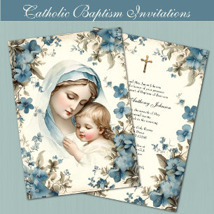 Invitation Baptême catholique baptême bénédiction Mère Jésus