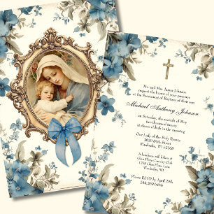 Invitation Baptême catholique baptême bénédiction Mère Jésus