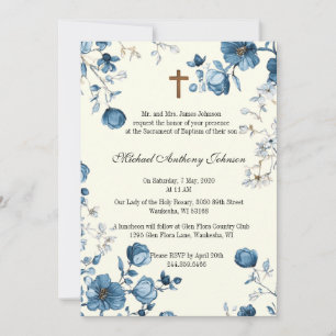 Invitation Baptême catholique Ondoiement Mère bienheureuse Jé