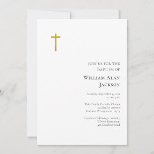 Invitation Baptême catholique romain minimaliste simple