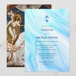 Invitation Baptême chrétien orthodoxe de l'eau de la vie