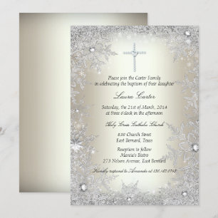 Invitation Baptême/Christening en cristal d'or
