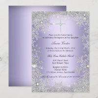 Baptême/Christening Flocon de Neige Cristal Violet