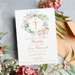 Invitation Baptême Christening Floral Aquarelle Garland<br><div class="desc">Doté d'une délicate guirlande florale aquarelle,  ce baptême ou cette invitation à baptiser chic et neutre pour les hommes peut être personnalisé avec vos détails spéciaux de l'événement. Vous pouvez customiser l'inverse à votre couleur préférée ou ajouter des informations supplémentaires. Conçu par Thisisnotme©</div>