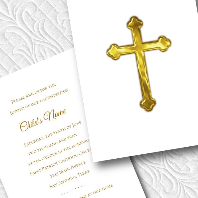 Invitation Baptême Confirmation 1ère communion Trefoil Cross (Créateur téléchargé)