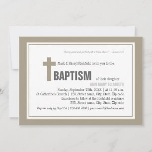 Invitation Baptême croisé Brown