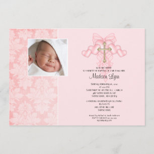 Invitation Baptême croisé Inviation de photo de bébé