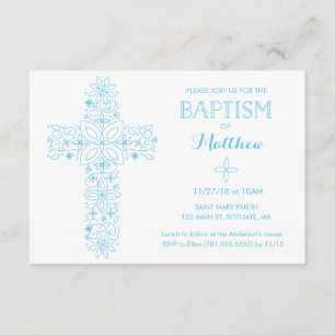 Invitation Baptême - Croix Bleue