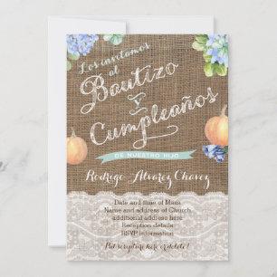 Invitation Baptême D'Automne Anniversaire En Espagnol / Bauti