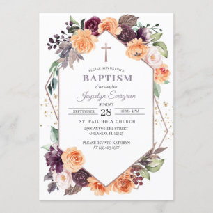 Invitation Baptême d'automne de la Pêche violette