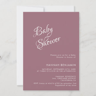 Invitation Baptême de bébé calligraphie manuscrite moderne