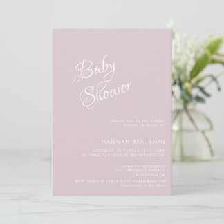 Invitation Baptême de bébé calligraphie manuscrite moderne