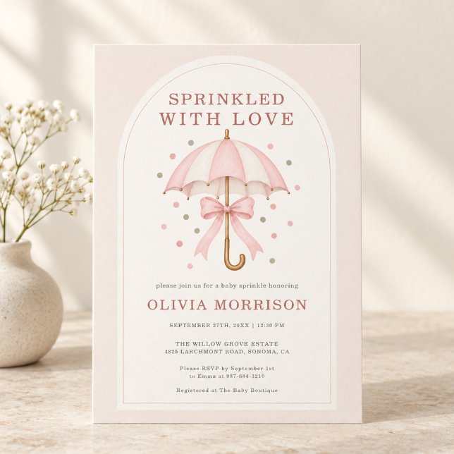 Invitation Baptême de bébé parsemé d'amour (Créateur téléchargé)