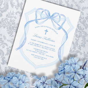 Invitation Baptême de crête de mât bleu clair