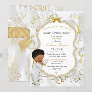 Invitation Baptême de garçon Bébé Communion Christening Bible