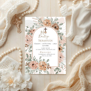 Invitation Baptême de garçon en Boho espagnol