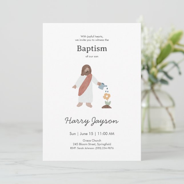 Invitation Baptême de Jésus minimal  (Debout devant)
