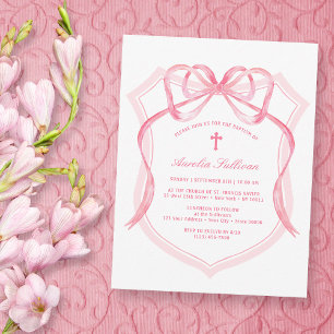 Invitation Baptême de la crête rose