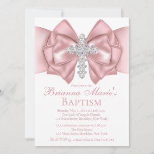 Invitation Baptême de la croix de diamant   Christening Invit
