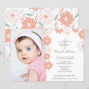 Invitation Baptême de la fleur mignonne de la fleur de la fle