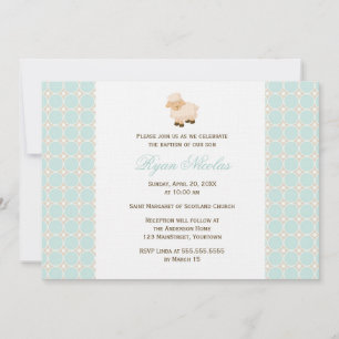 Invitation Baptême de la petite agneau