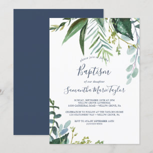 Invitation Baptême de verdure estivale