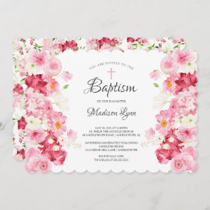 Invitation Baptême des fleurs du printemps