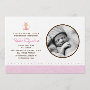 Invitation Baptême doux de photo de bébé