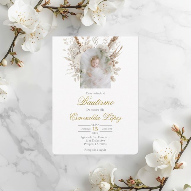 Invitation Baptême Élégant (Créateur téléchargé)