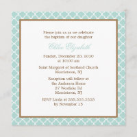 Baptême élégant de bébé de motif de Quatrefoil