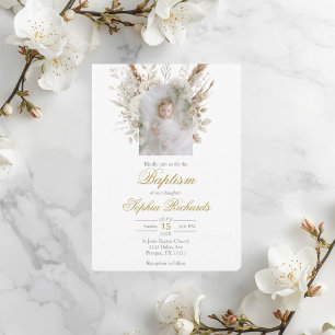 Invitation Baptême élégant pour garçon et fille