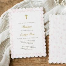 Baptême élégant vintage bébé garçon toile rose