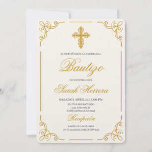 Invitation Baptême en espagnol pour fille