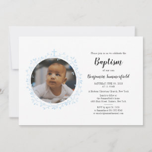 Invitation Baptême Événement Religieux Chrétien Photo de Bébé