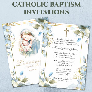 Invitation Baptême floral catholique baptême baptême écriture