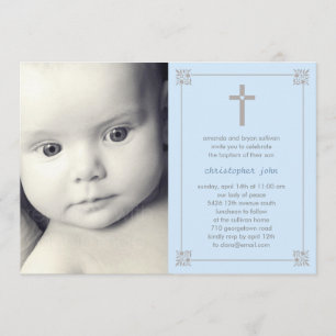 Invitation Baptême/Invitation Christening Cross
