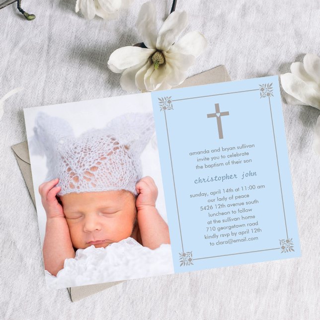 Invitation Baptême/Invitation Christening Cross (Créateur téléchargé)