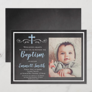 Invitation Baptême Invitation, Tableau noir, Garçon, Baptême,