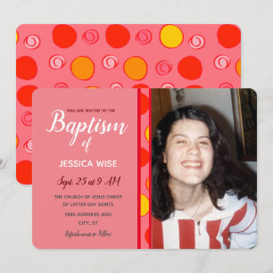 Invitation Baptême LDS Girl Geometry Fun Circles