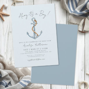 Invitation Baptême Marin Bébé Bleu