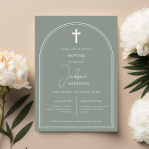 Invitation Baptême minimaliste simple arche
