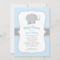 Baptême Moderne de Bébé Garçon à l'Éléphant Bleu