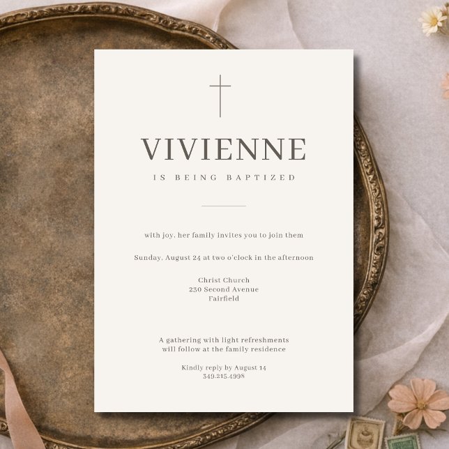 Invitation Baptême Moderne Élégant (Créateur téléchargé)