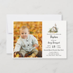 Invitation Baptême moderne Événement religieux photo personna